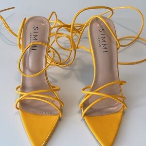 Simmi London Yellow Strappy Heels